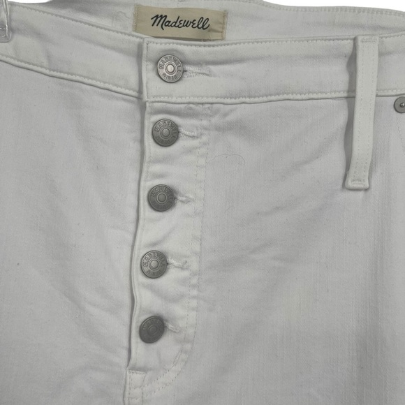 MADEWELL 10" High Rise Skinny Crop Button fly White Jeans Size 37 NWT Women’s - Picture 3 of 10